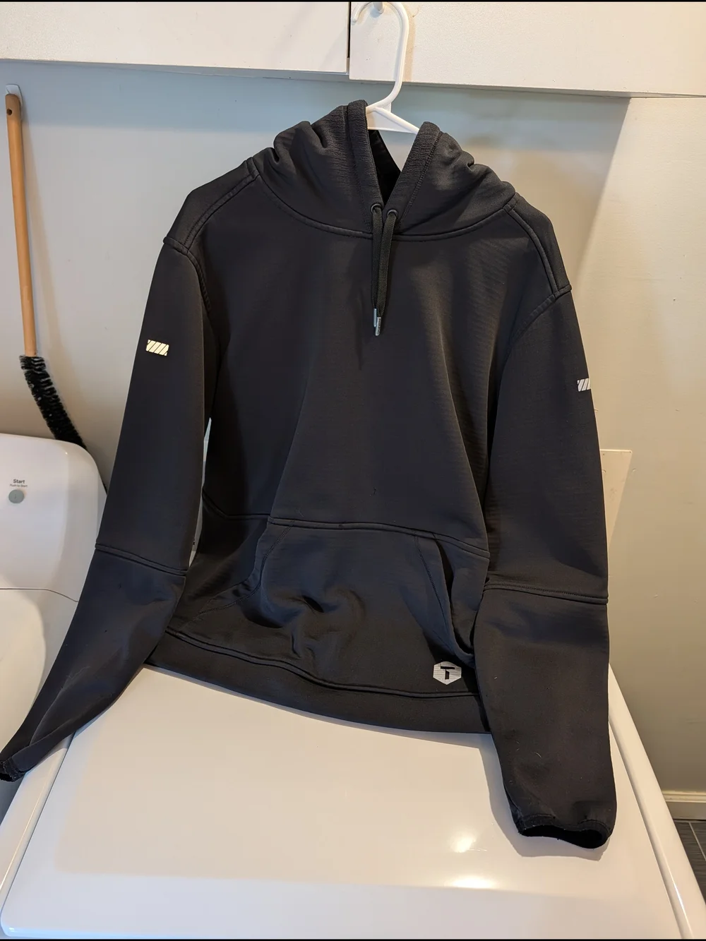 Technical Performance Black Pullover Hoodie - Picture 4 of 7
